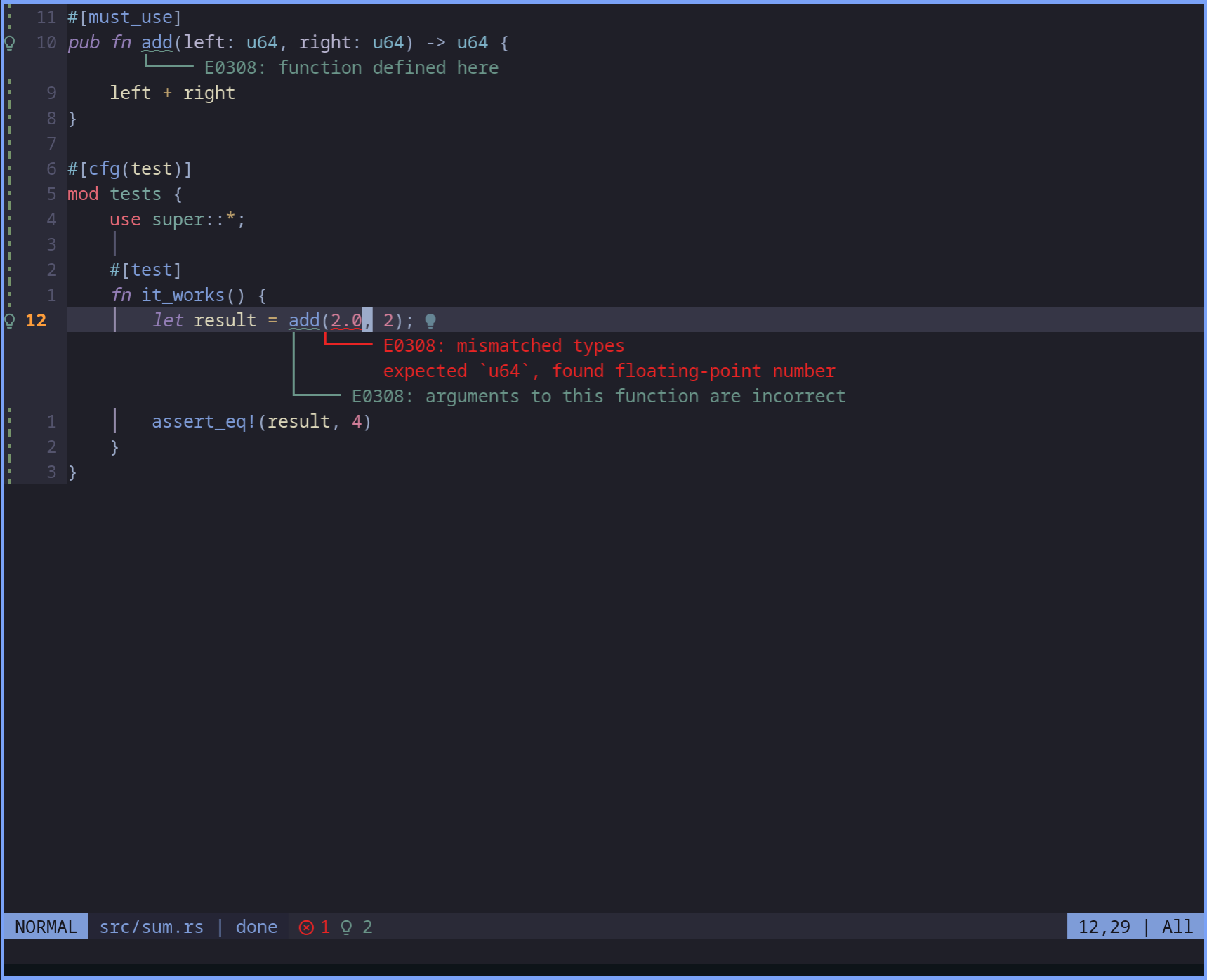 Demonstration of the virtual lines diagnostic handler